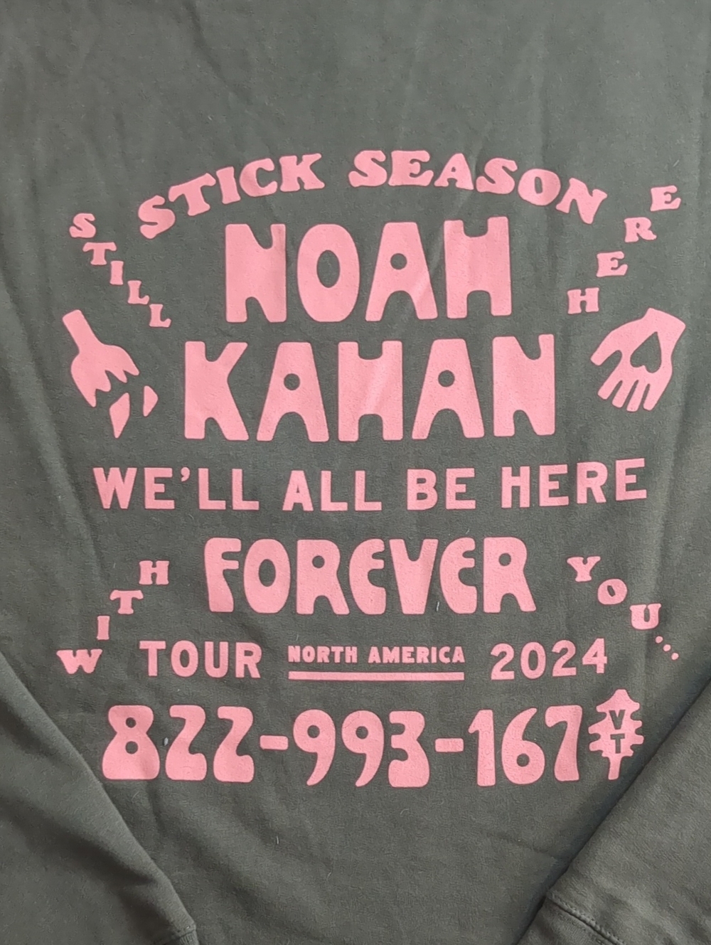 Noah Kahn Men's 2XL 2024 North America Official Merch Green Crewneck Sweatshirt - Picture 6 of 6